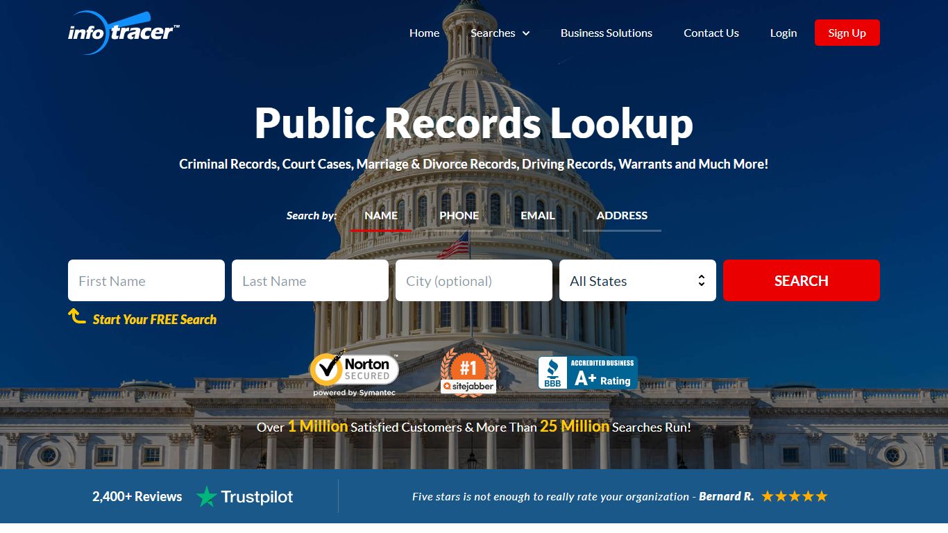 Free Public Records Search - Easy Access to Public Data - InfoTracer